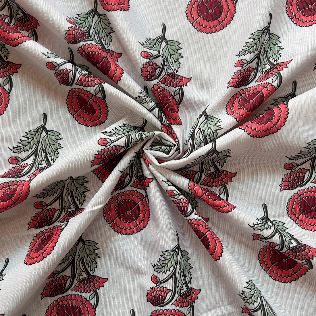 Block print traditional design on rayon