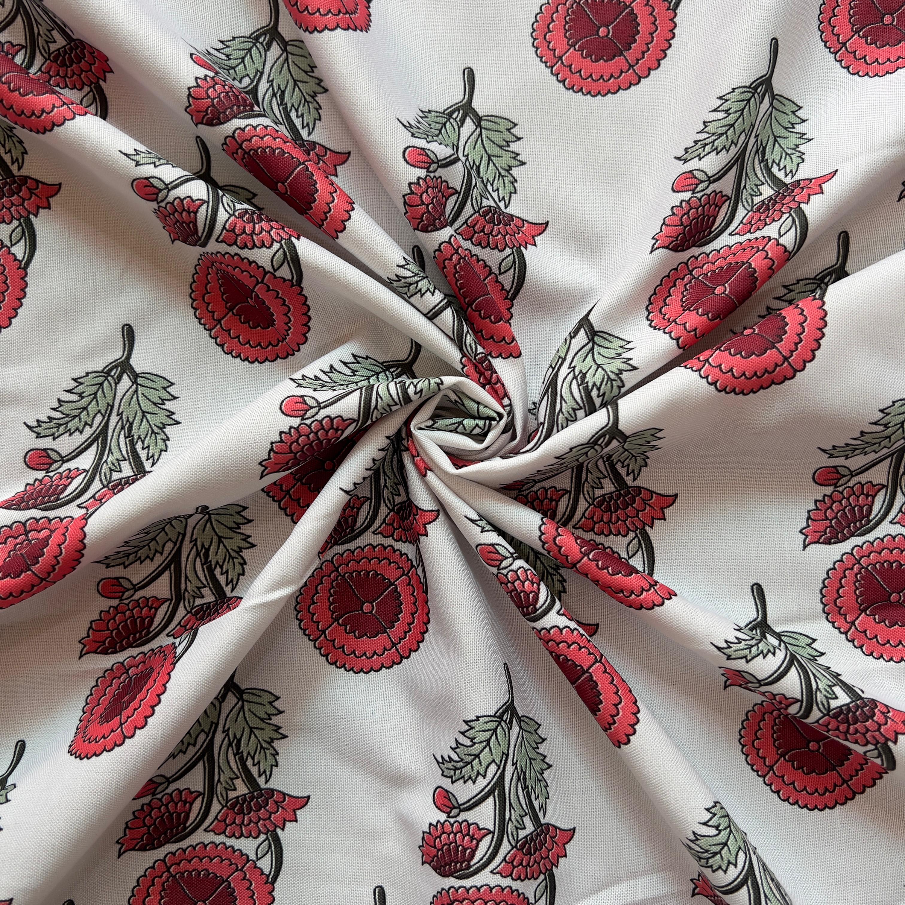 Block print traditional design on rayon