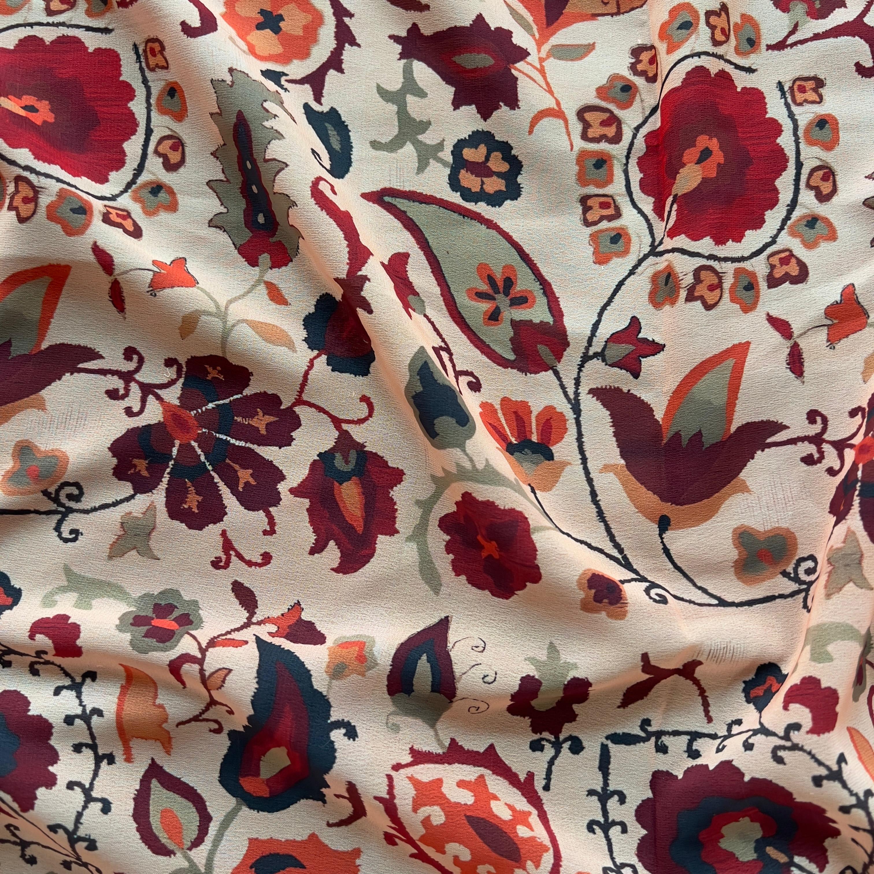 Traditional ethnic print on georgette