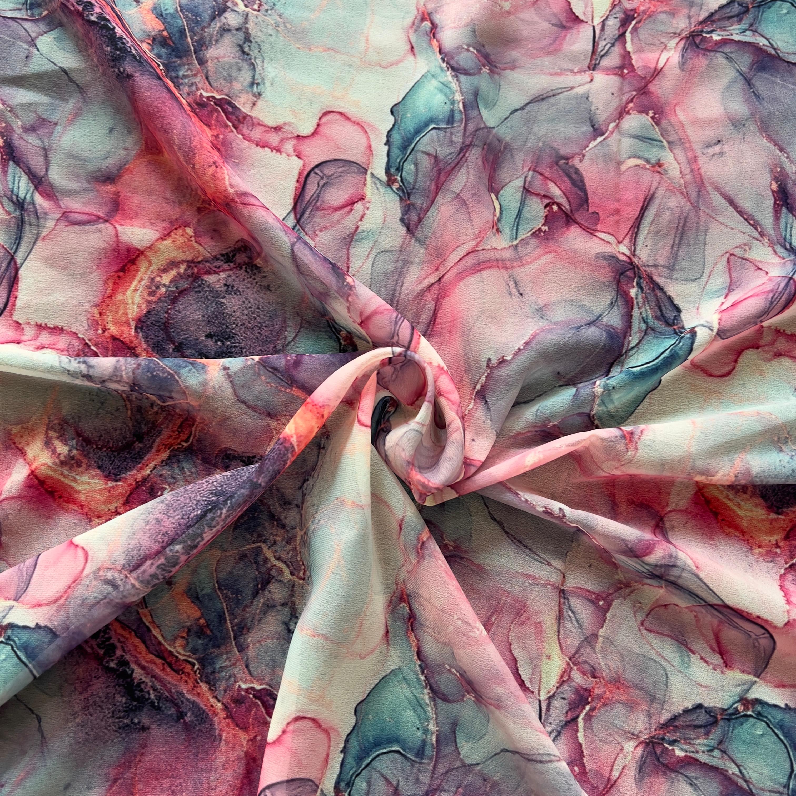 Multicolour texture print on georgette